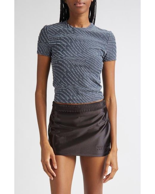 Alexander Wang Blue Logo Jacquard Baby Tee