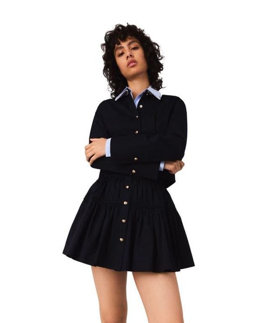 Maje Black Mini Elasticated Waist Skirt