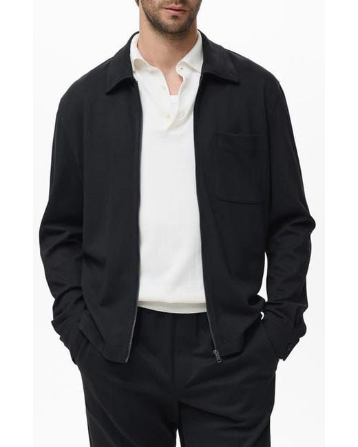 Mango Black Zip-Up Sweatshirt for men