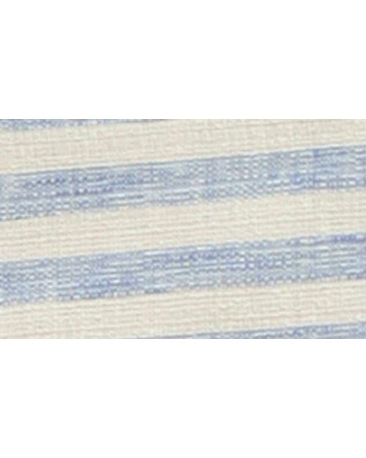 Avec Les Filles Blue Stripe Linen Blend Miniskirt