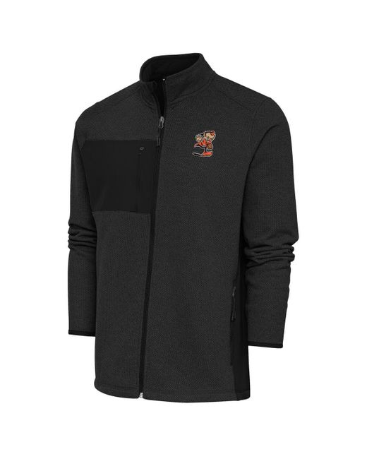 Antigua Black Cleveland Browns Team Logo Course Full-zip Jacket At Nordstrom for men