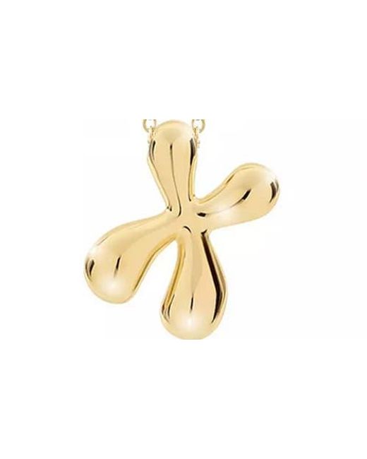 Jane Basch Metallic Puffed Initial Pendant Necklace