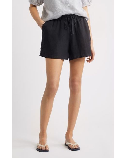 Caslon Black Linen Drawstring Shorts
