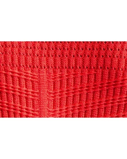 Balmain Red Button Detail Rib Cardigan