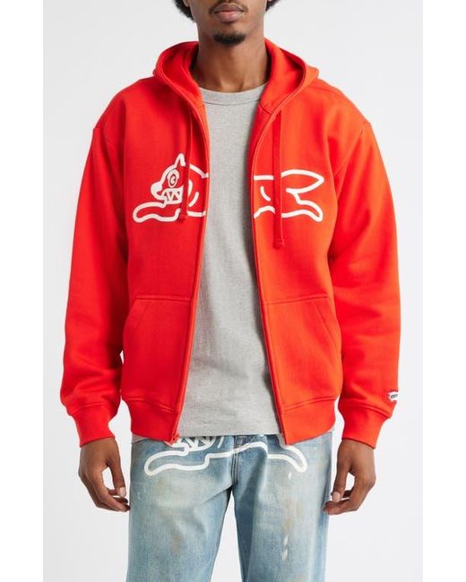 ICECREAM Red Scanner Graphic Zip Hoodie for men