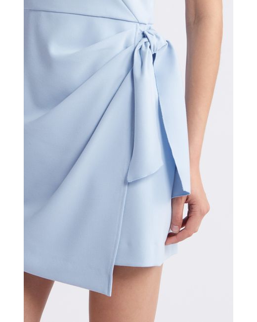 French Connection Blue Whisper Faux Wrap Minidress