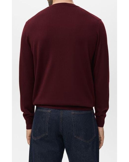Mango Red Crewneck Wool Sweater for men
