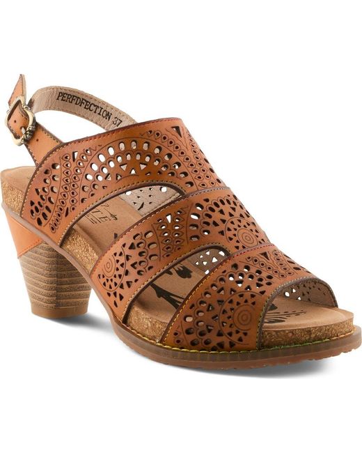 Spring Step Brown Perfdfection Cutout Sandal