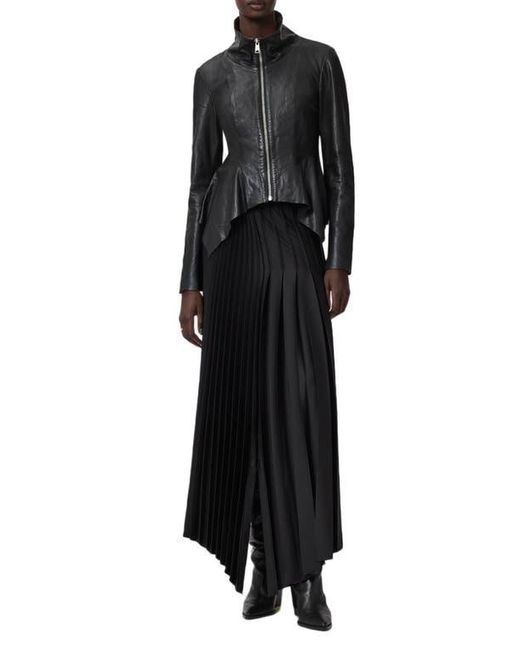 AllSaints Black Grace Leather Biker Jacket