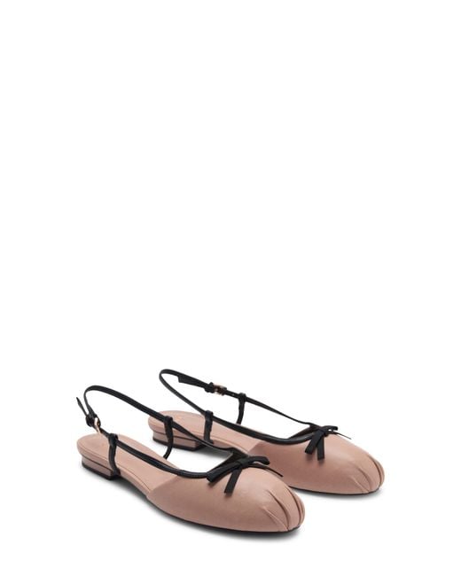 Mango White Slingback Ballet Flat