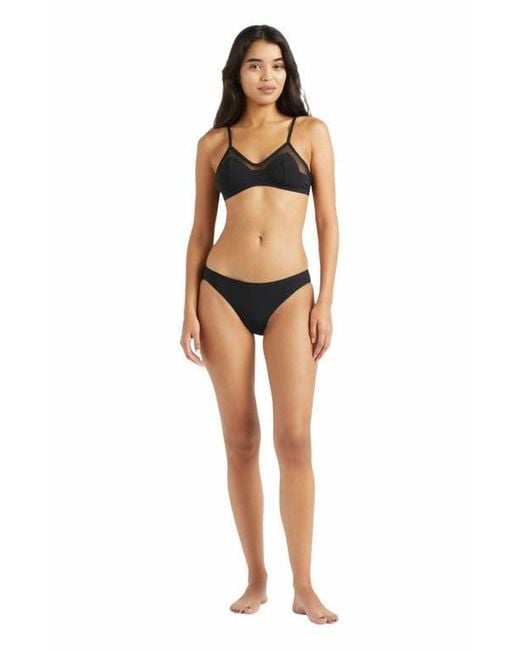 Vilebrequin Black Midi Brief Bikini Bottom Solid