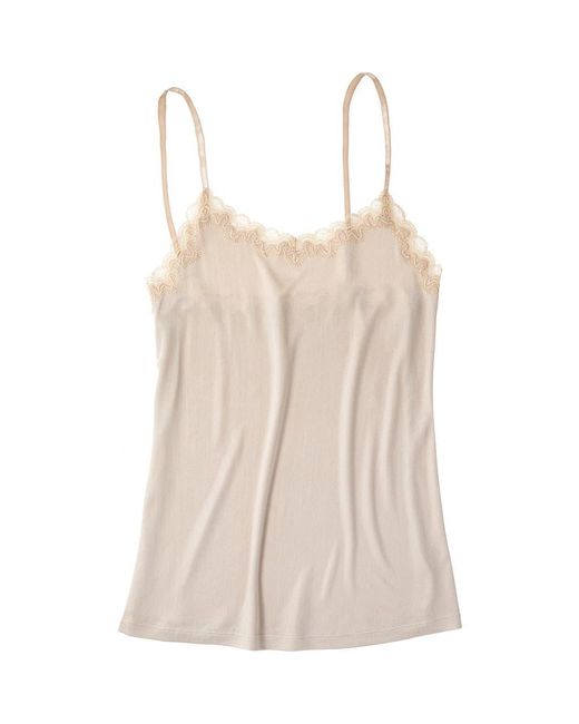 Uwila Warrior Natural Soft Silk Lace Trim Camisole
