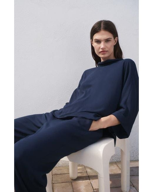 Mango Blue Oversize Flowing Top