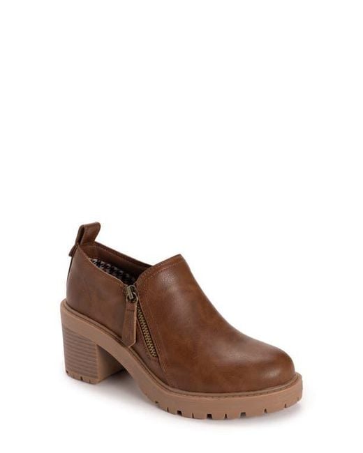 Muk Luks Brown Lainey Side Zip Bootie