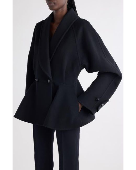 Chloé Black Double Breasted Wool Peplum Jacket