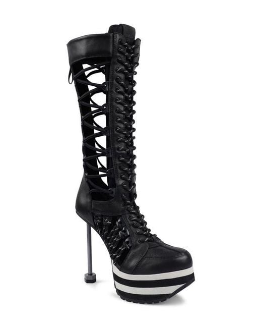 Zigi Black Ripped Platform Boot