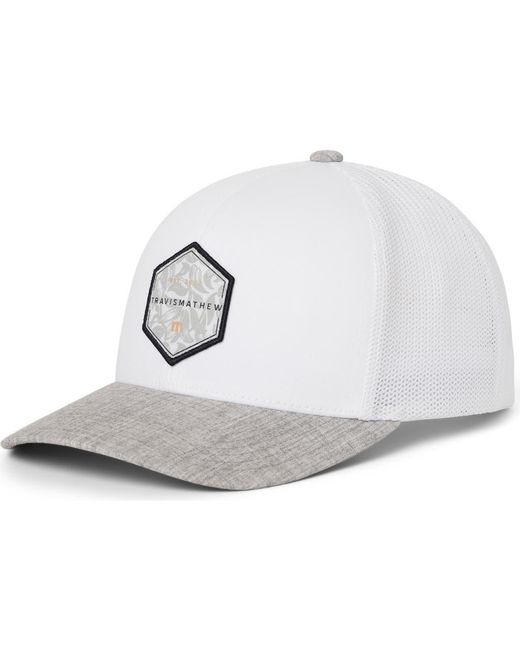 Travis Mathew White Full Passport Snapback Baseball Cap for men
