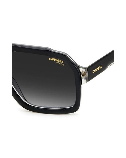 Carrera Black 60Mm Gradient Polarized Rectangular Sunglasses for men