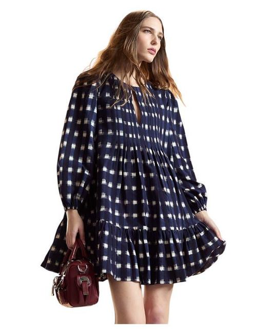 Cynthia Rowley Blue Pintuck Mini Dress