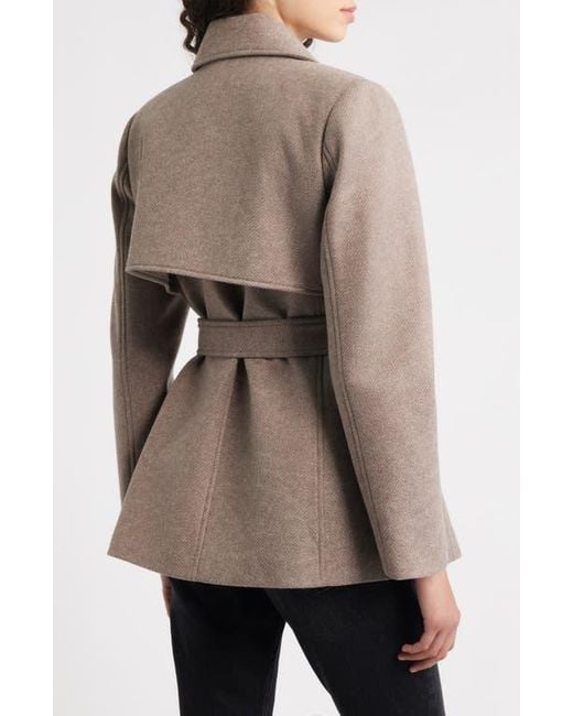 Bernardo Natural Sullivan Double Breasted Belted Coat