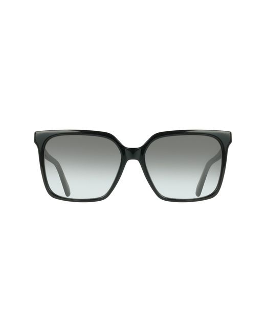 Ferragamo Black 57Mm Rectangle Sunglasses