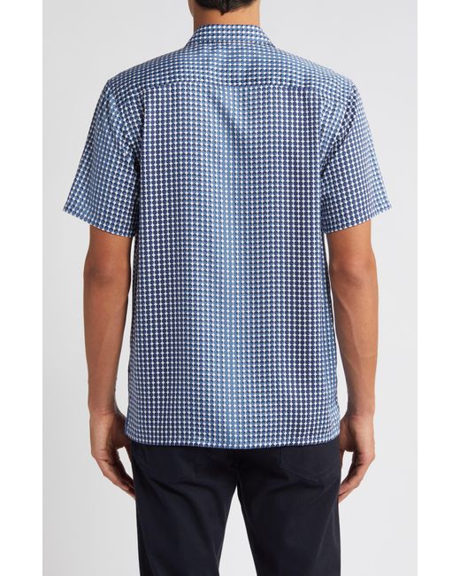 Ted Baker Blue Munden Relaxed Fit Ombré Dot Print Short Sleeve Button-up Shirt for men