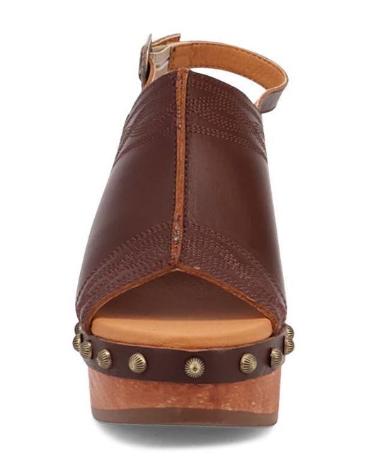 Dingo Brown Clover Slingback Platform Sandal