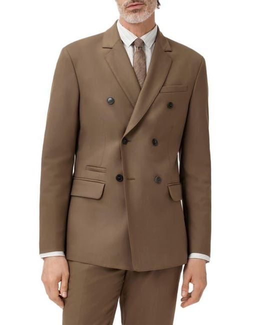 John Varvatos Brown Devitt Double Breasted Blazer for men