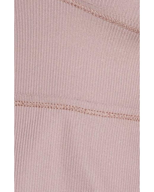 Free People Gray Free People Fp Movement Bow Down Long Sleeve Crop Top