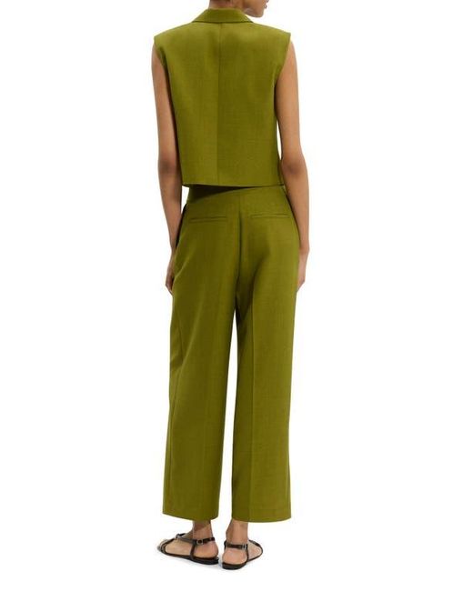 Theory Green Double Breasted Crop Vest