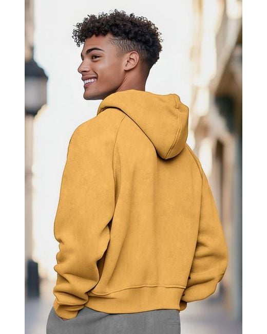 Alix Yellow Alien Midweight Mineral Washed Hoodie for men