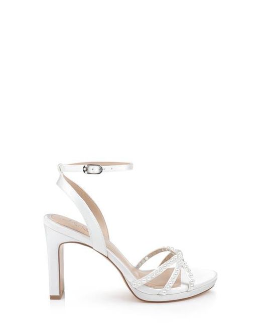 Badgley Mischka White Iona Ankle Strap Sandal