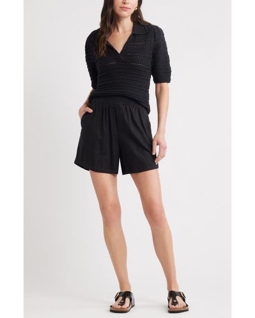 Caslon Black Mixed Stitch Polo Sweater