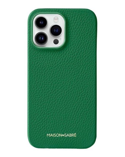 Maison De Sabre Green Leather Phone Case