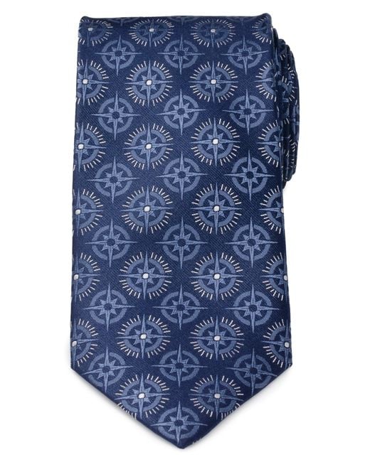 Cufflinks Inc. Blue Compass Hidden Message Silk Tie for men