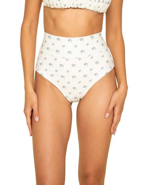 Montce White Added Coverage High Waist Bikini Bottoms