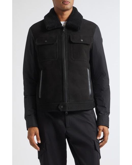Moncler Black Zerique Mixed Media Down Jacket for men