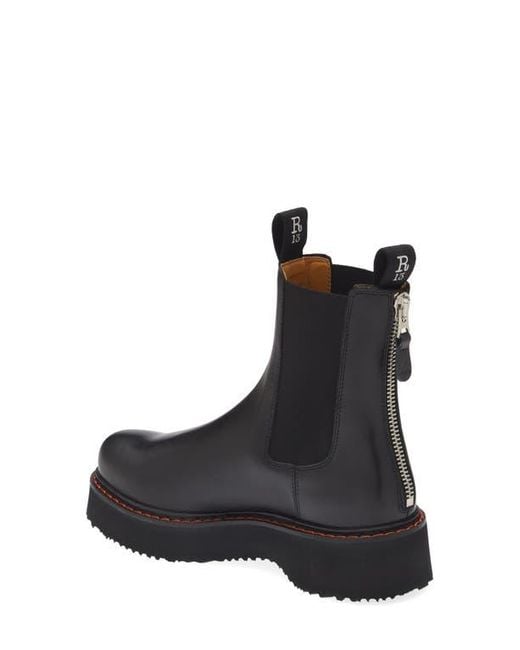 R13 Black Platform Chelsea Boot