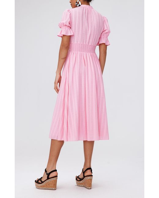 Diane von Furstenberg Pink Erica Cotton Button-up Midi Dress