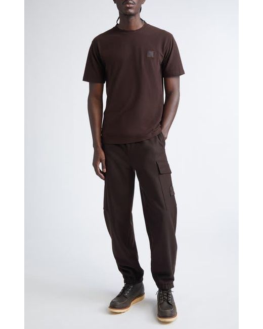 Stone Island Brown Ghost Compass Patch T-Shirt for men