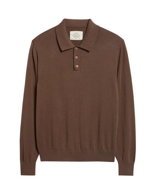 Alex Crane Brown Feather Organic Cotton Polo Sweater for men