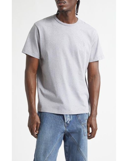 J.W. Anderson Gray Embroidered Anchor Logo Cotton T-Shirt for men
