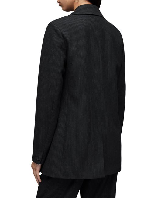 AllSaints Black Astrid Pinstripe Blazer