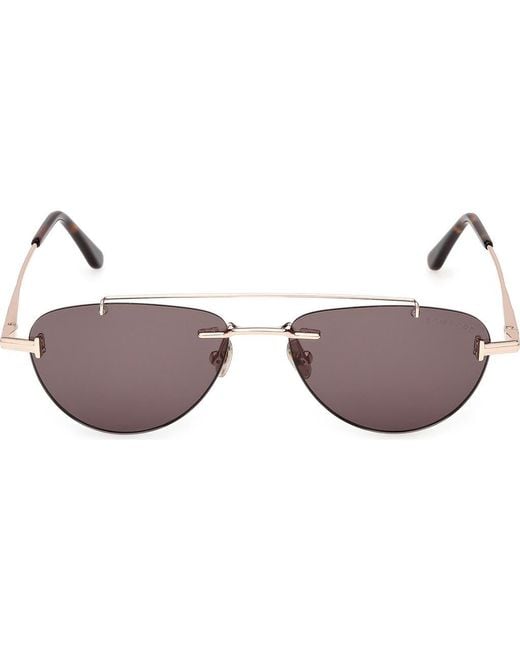 Tom Ford Brown Astor 55Mm Gradient Pilot Sunglasses