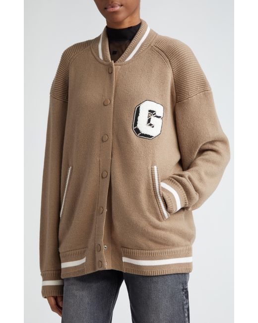 Givenchy Brown Cashmere Varsity Cardigan