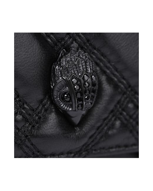 Kurt Geiger Black Kensington Quilted Leather Wallet On A Chain