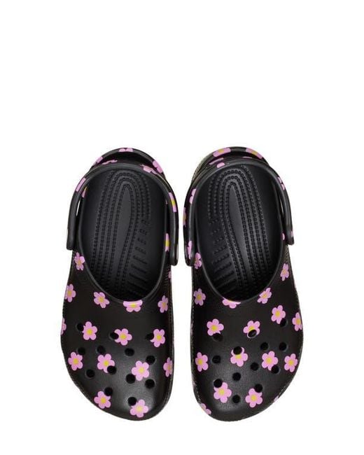 CROCSTM Black Flower Classic Clog