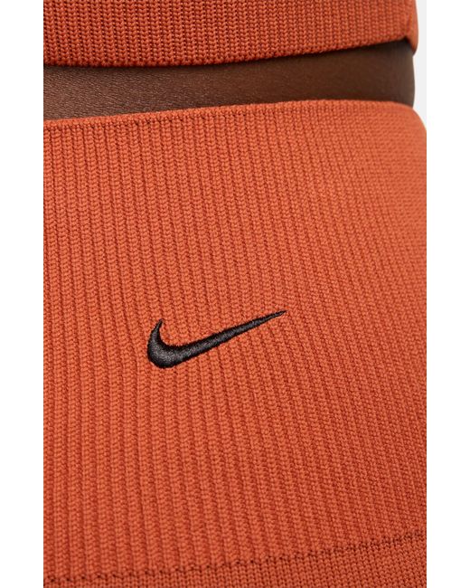 Nike Orange Chill High Waist Knit Flare leggings