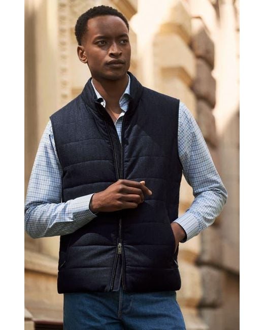 Eton Men's Black Quilted Wool Vest