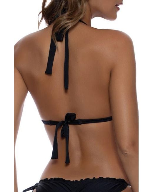 Luli Fama Black Halter Triangle Top